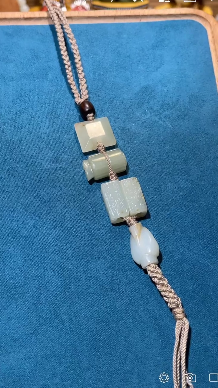 【闪购商品】和田玉BH454未镶嵌辟洗衣鹅四宝车挂/包挂