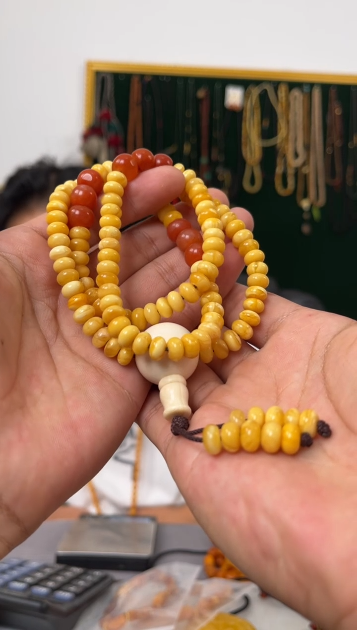 【闪购商品】蜜蜡项链未镶嵌噶玛家108设计款