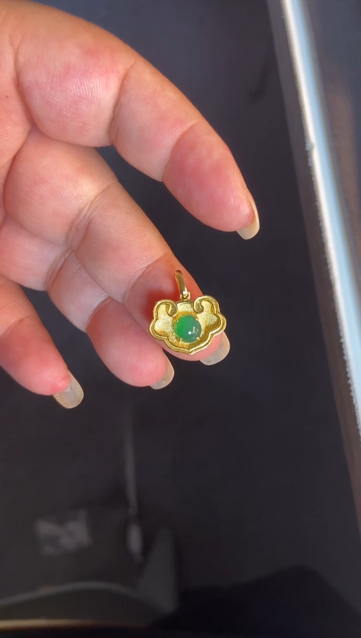 吊坠(不含链)银S925镶嵌翡翠1