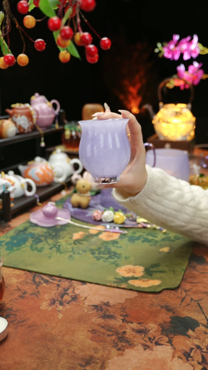 【闪购商品】紫色水晶琉璃水仙杯110ccc