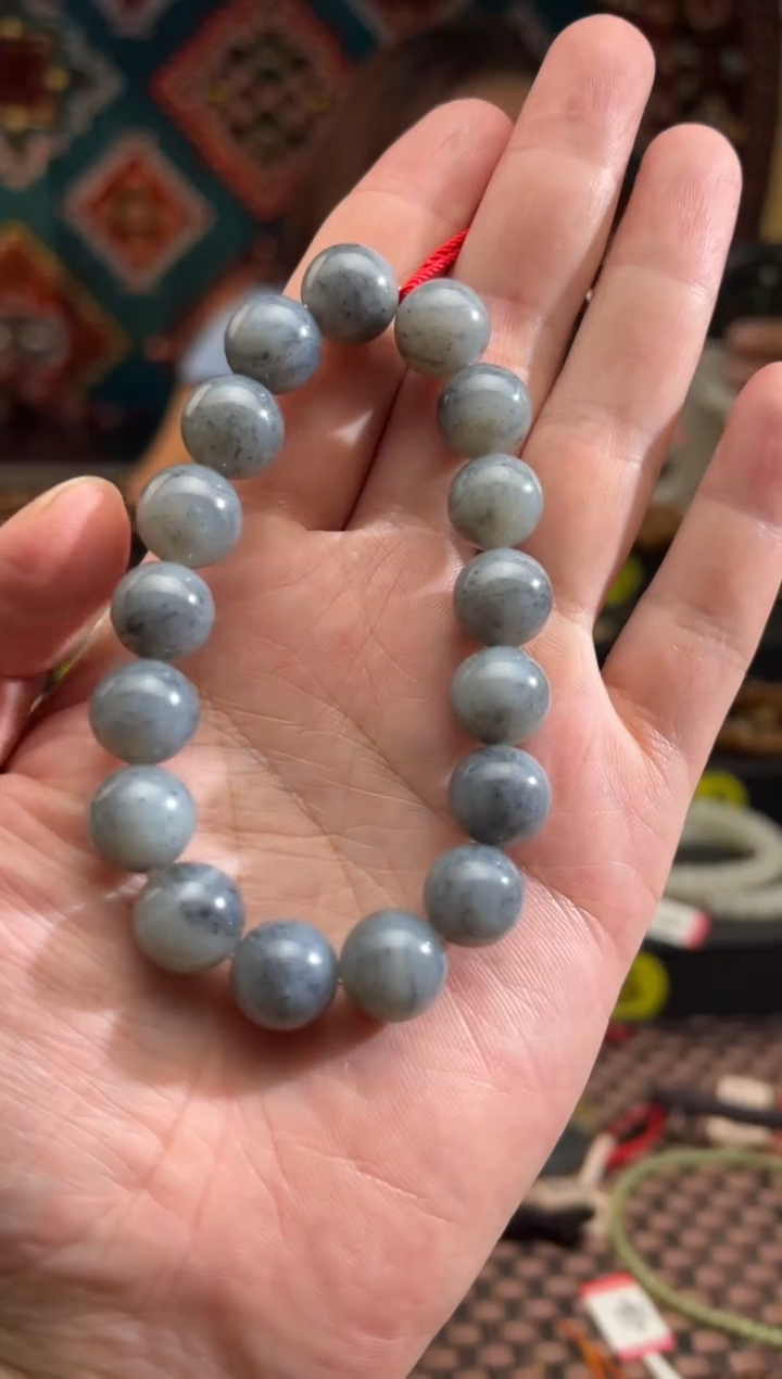手串未镶嵌和田玉且末料青花手串卡12