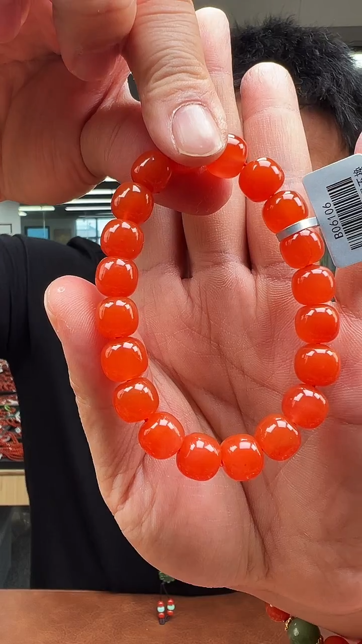 未镶嵌珠串南红玛瑙C18云南保山小庄冰红10mm+