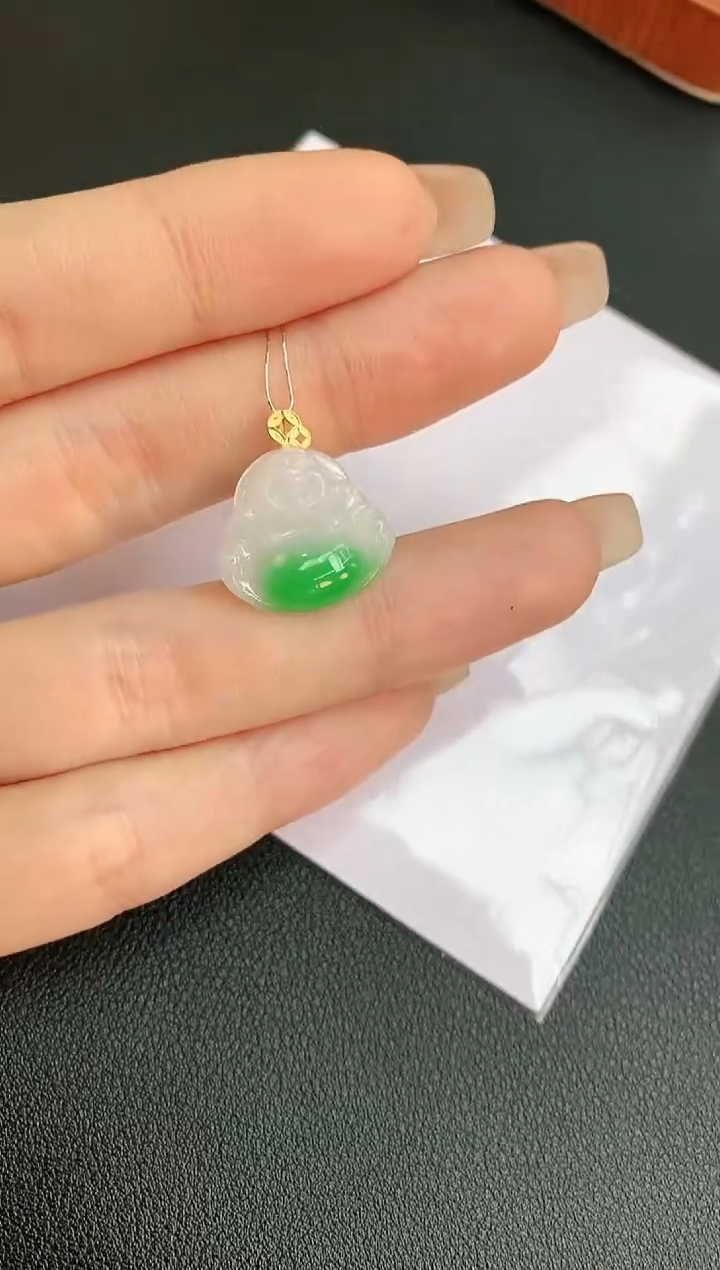 【闪购商品】翡翠颈饰18K金镶嵌赠礼盒证书 珍珍