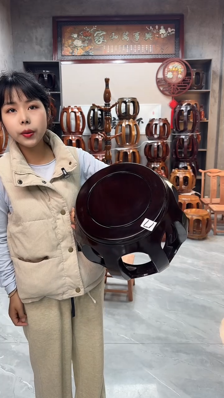 花梨木类家具【微瑕】酸枝木小号鼓凳单个17号