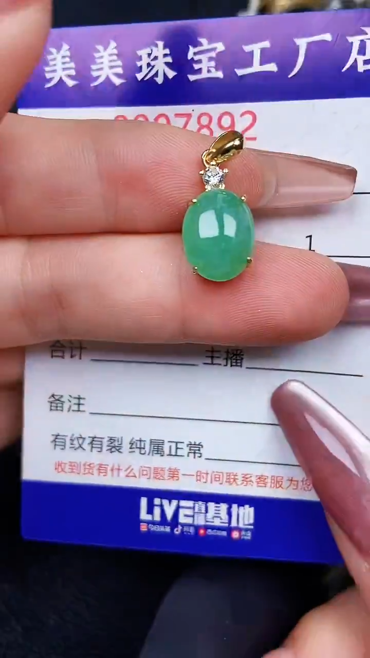翡翠银S925镶嵌颈饰7892