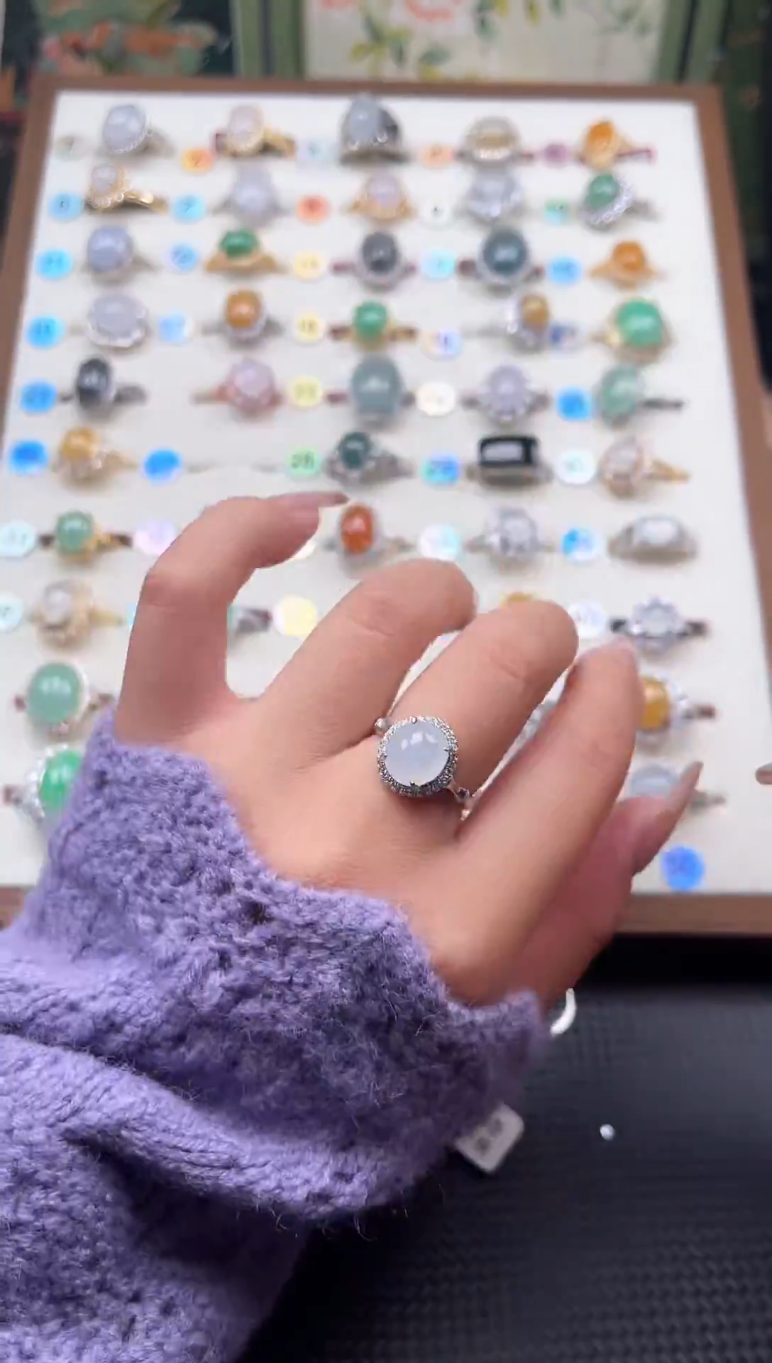 【闪购商品】翡翠戒指银S925镶嵌天然A货翡翠戒指