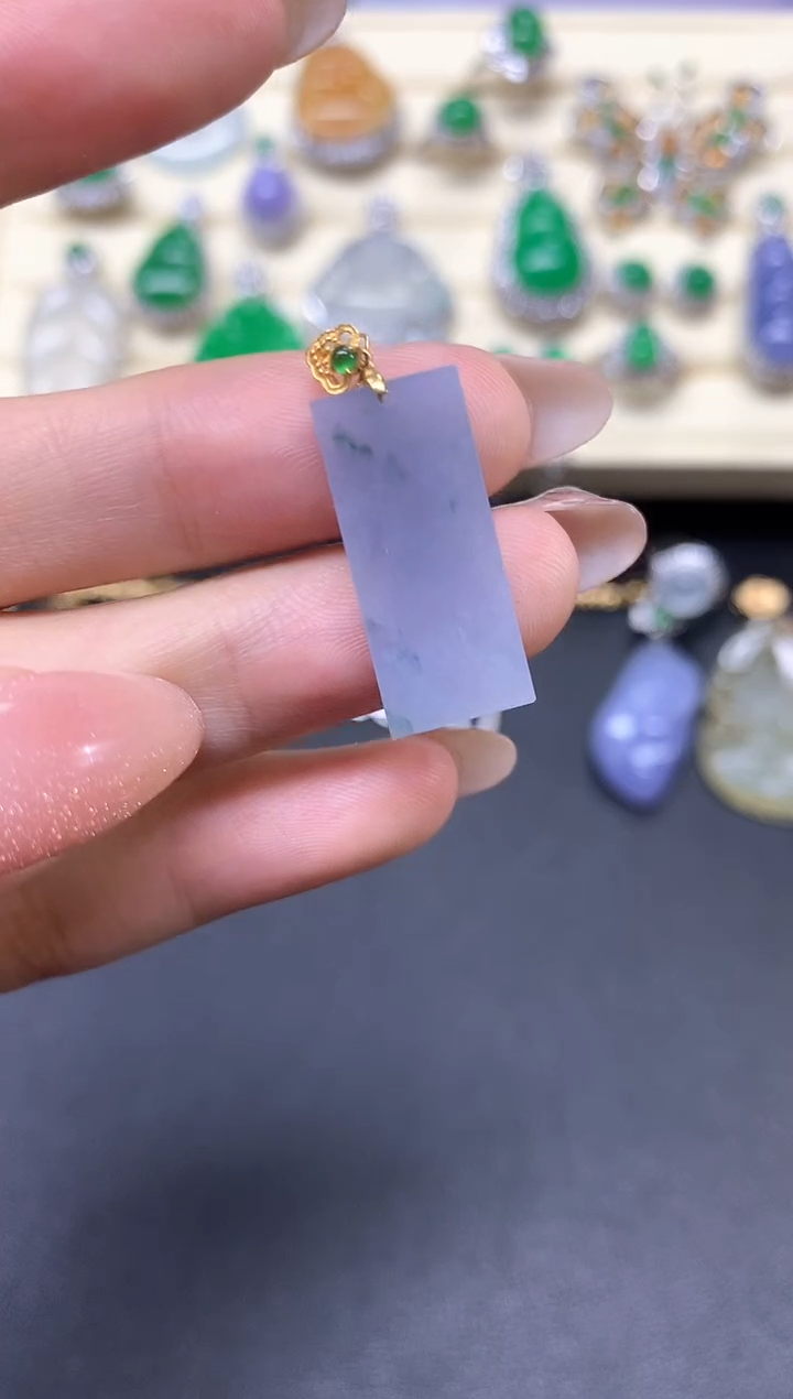 【闪购商品】翡翠吊坠(不含链)18K金镶嵌吊坠|400+40