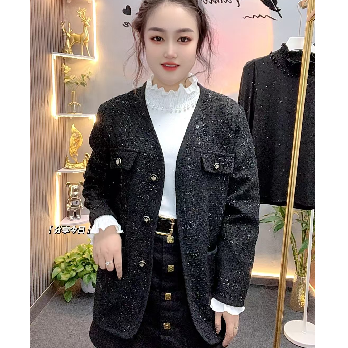 欧货新款小香风短外套女气质减龄大码高级感上衣