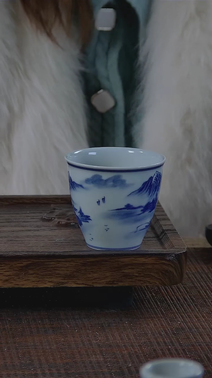 【闪购商品】折葵非器手工手绘山水握手杯