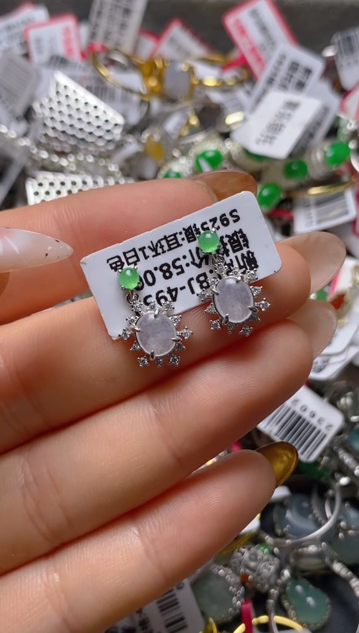 银S925镶嵌戒指翡翠百内无证书