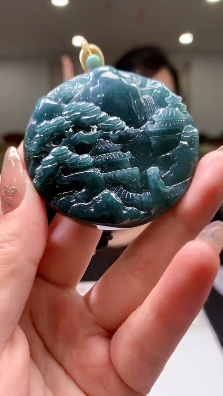 【闪购商品】定制翡翠未镶嵌8018yx-毛货挂件23