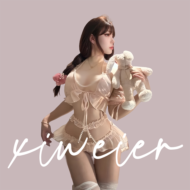 XIWEIER【粉荷】性感纱纱珍珠睡裙