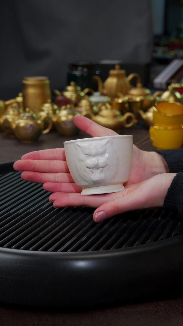 【闪购商品】杯【宜景窑】羊脂玉窑宝杯子5