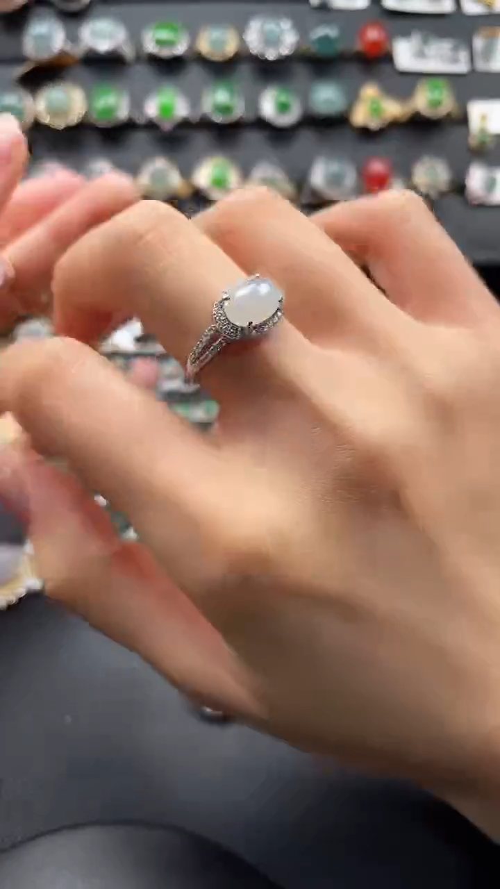 【闪购商品】翡翠戒指银S925镶嵌556346