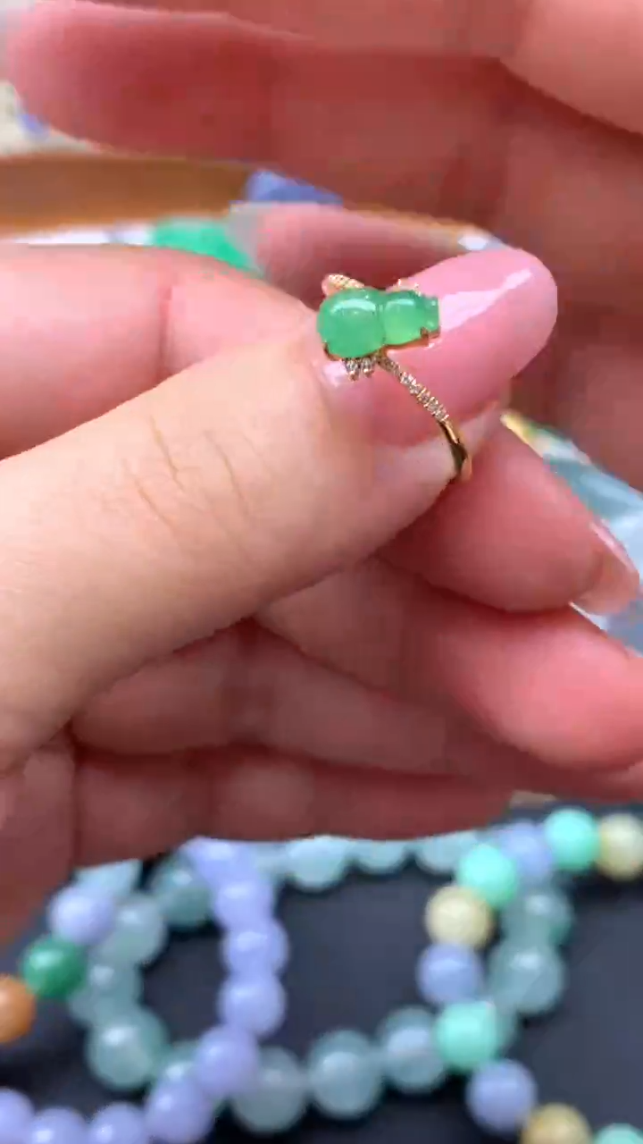 【闪购商品】翡翠戒指18K金镶嵌173-天然翡翠