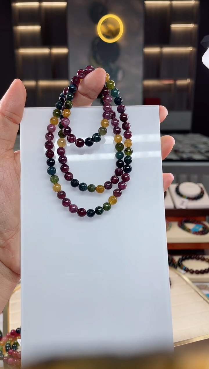 【闪购商品】碧玺三圈手串未镶嵌（多样性发一条）Q