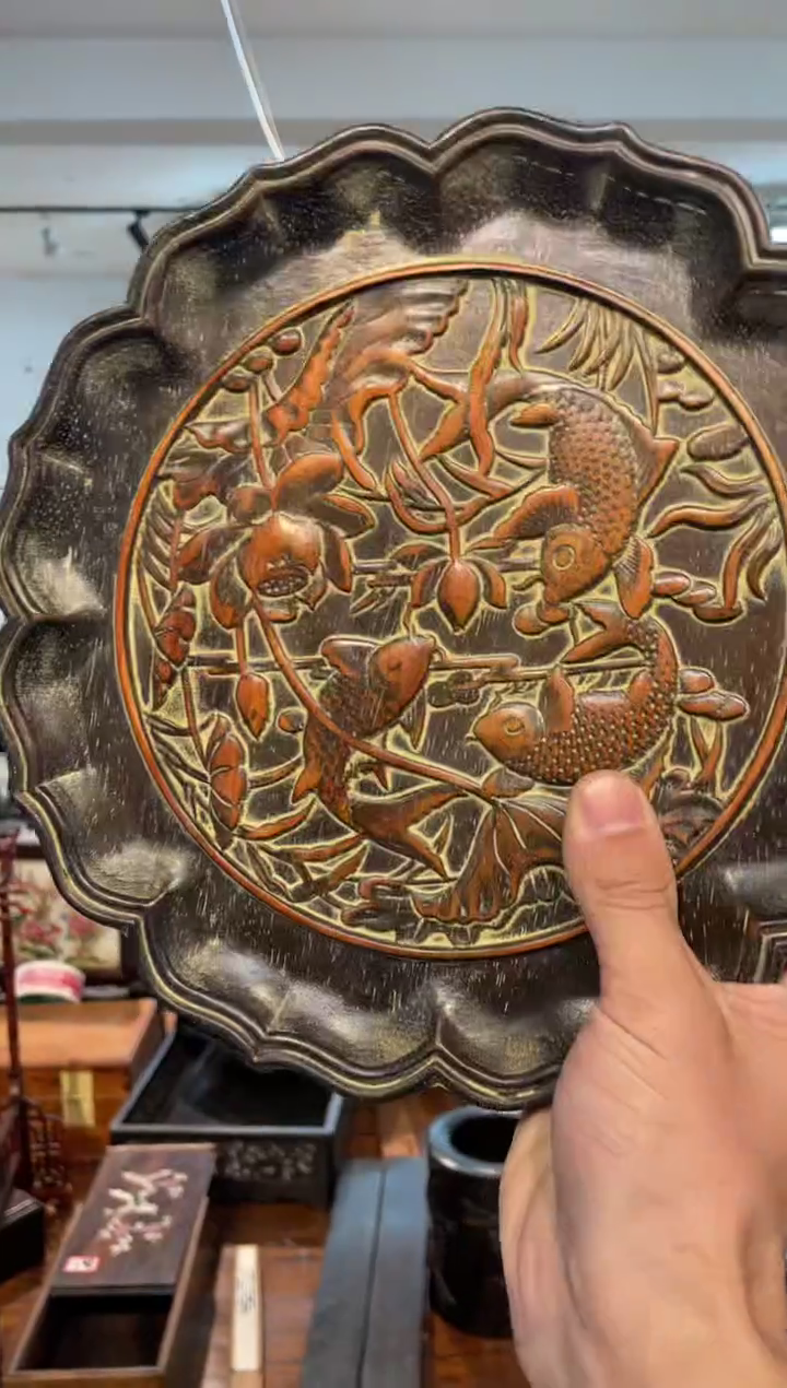 【闪购商品】木紫檀圆茶盘啊啊