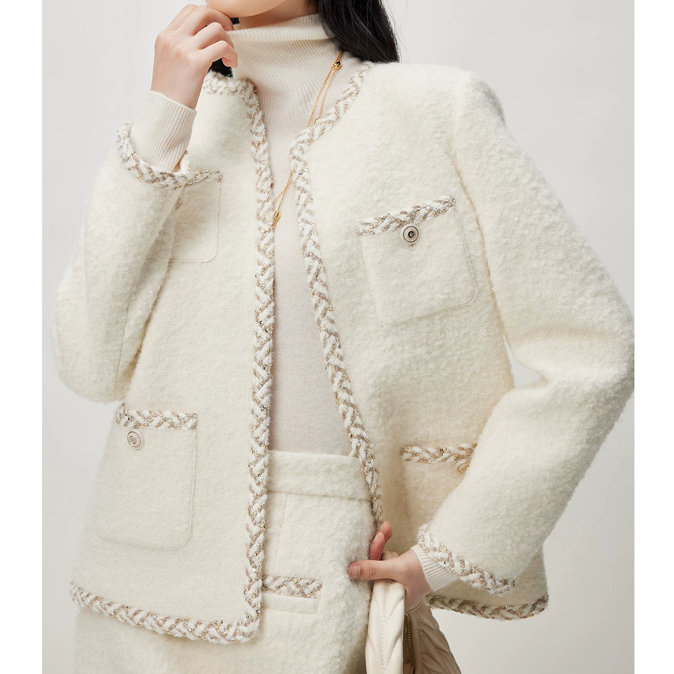 短外套时尚小香风春季常规款气质粉色小香女#AcZ