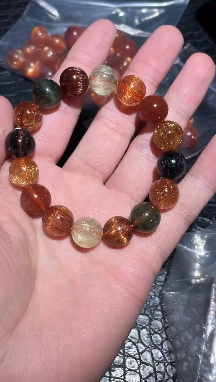 未镶嵌手链水晶凤**开单圈发晶多宝A12