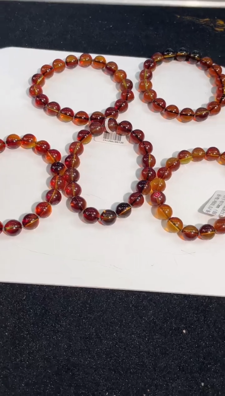 未镶嵌琥珀手链14号红蓝珀单圈（多样性发其一）