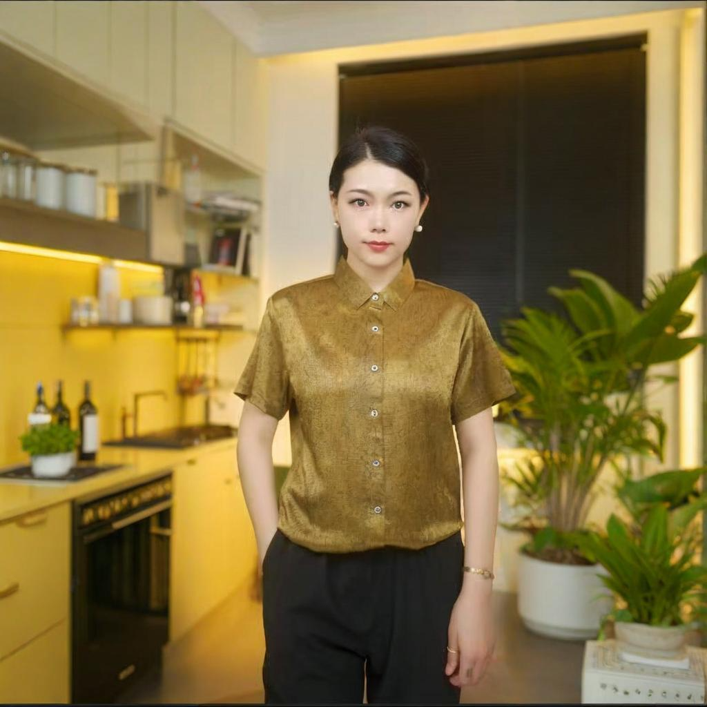 男士2025新款【100%香云纱】桑蚕丝休闲衬衫真丝短袖