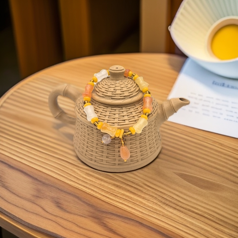 《金丝玉 竹节 》女士 单圈 手串 复古 玉手串【款号168*】