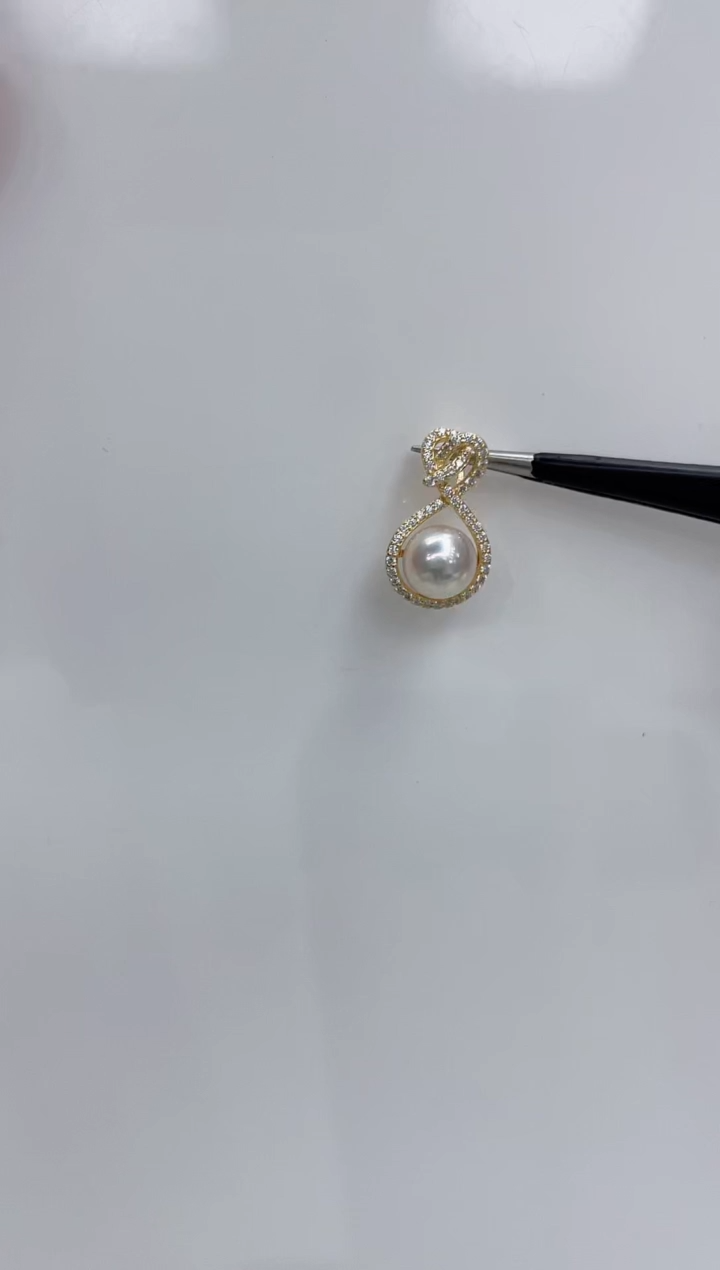 【闪购商品】海水珍珠吊坠(不含链)银S925镶嵌海水珍珠吊坠