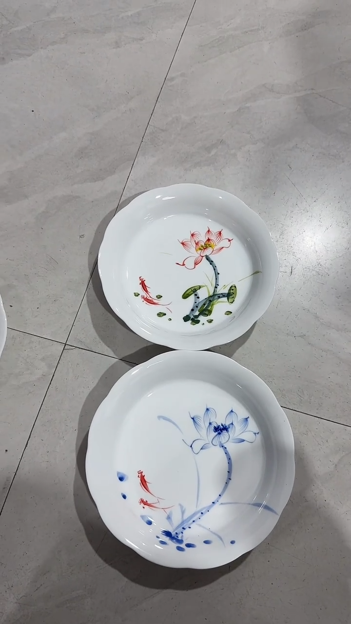 摆件陶瓷无*景德镇高温瓷（玉泥花边盘）福利价微瑕