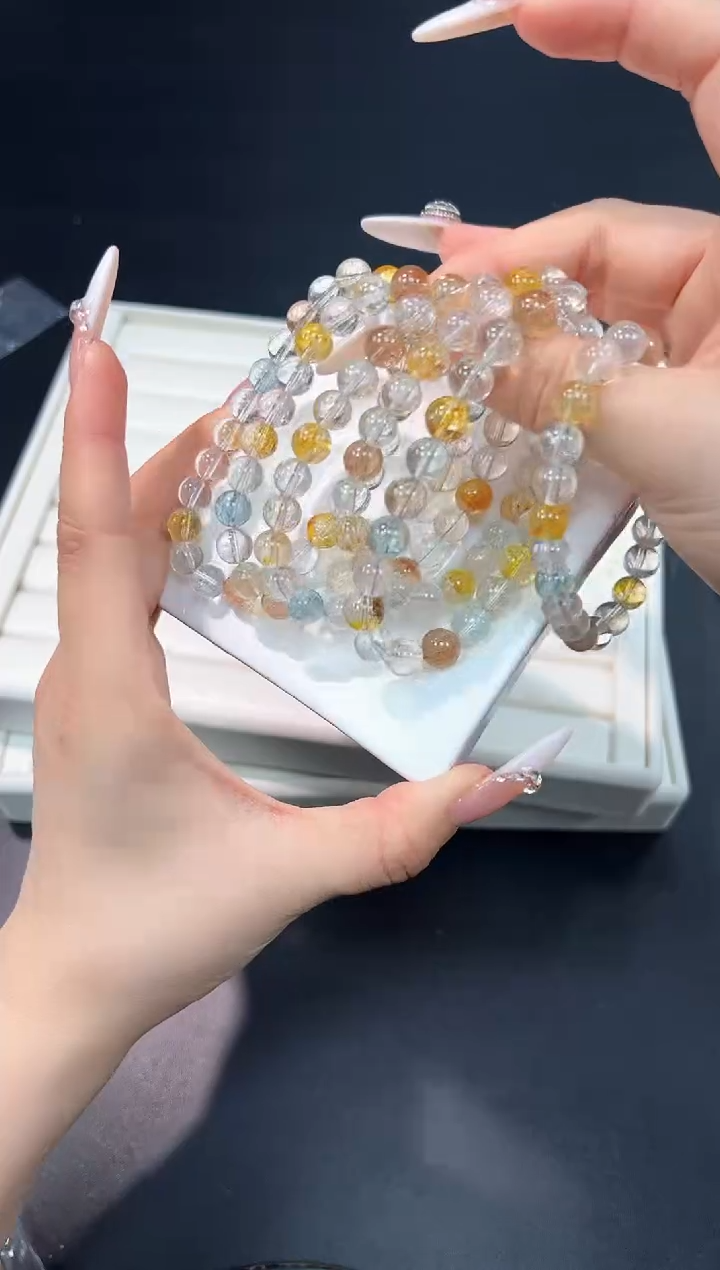 未镶嵌手串托帕石26M多样性发其一【1条】默认微瑕