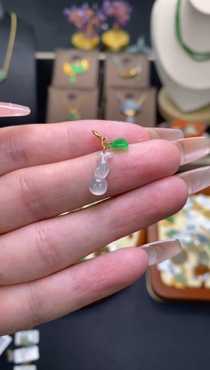 【闪购商品】翡翠颈饰18K金镶嵌净货13280