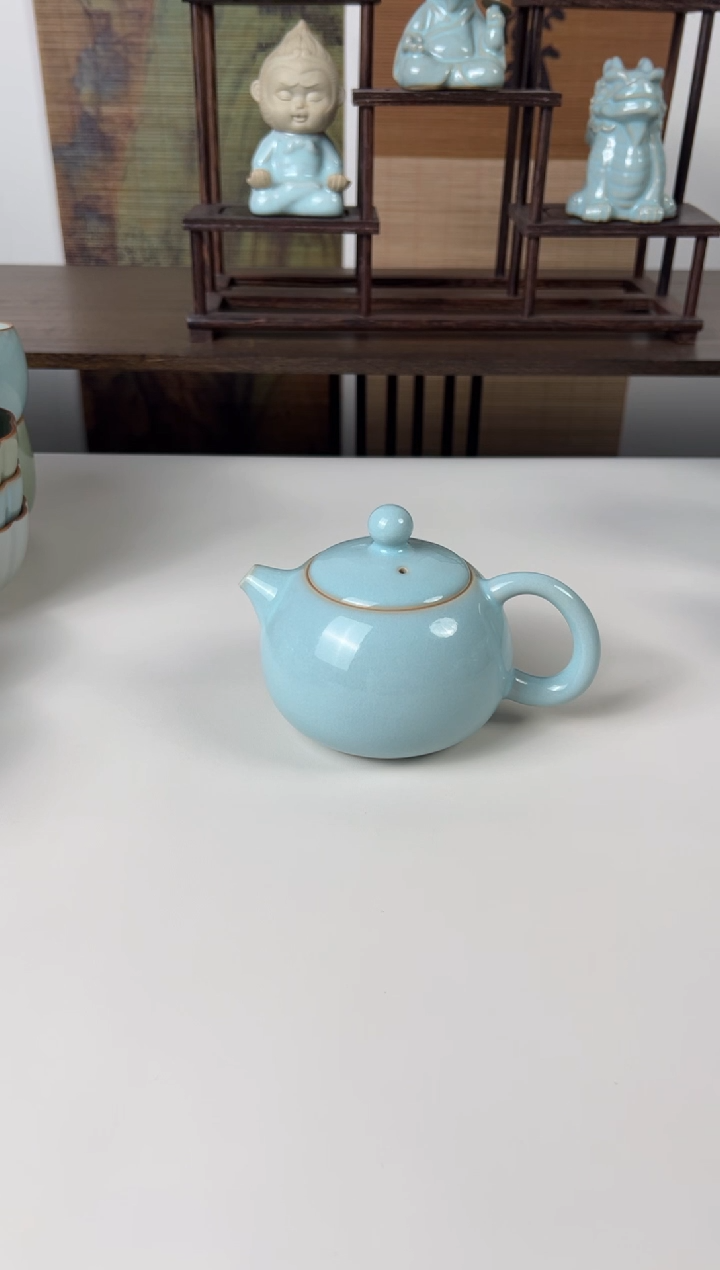 【闪购商品】杯珑匠天青圈足西施壶