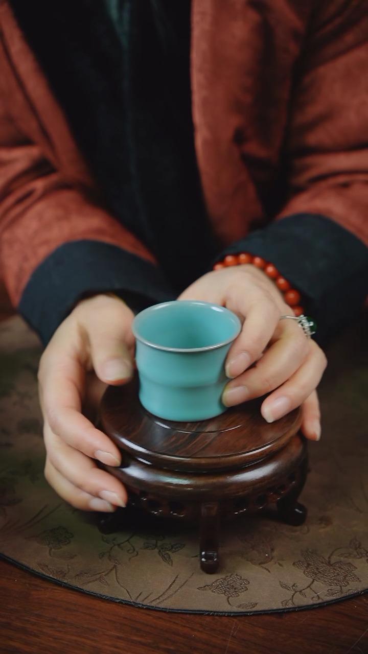 【闪购商品】杯8汝瓷纯手工小竹节杯