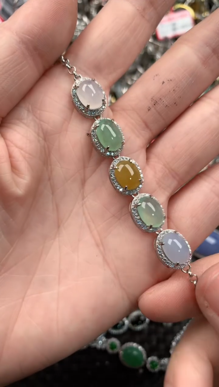 银S925镶嵌戒指翡翠10   8