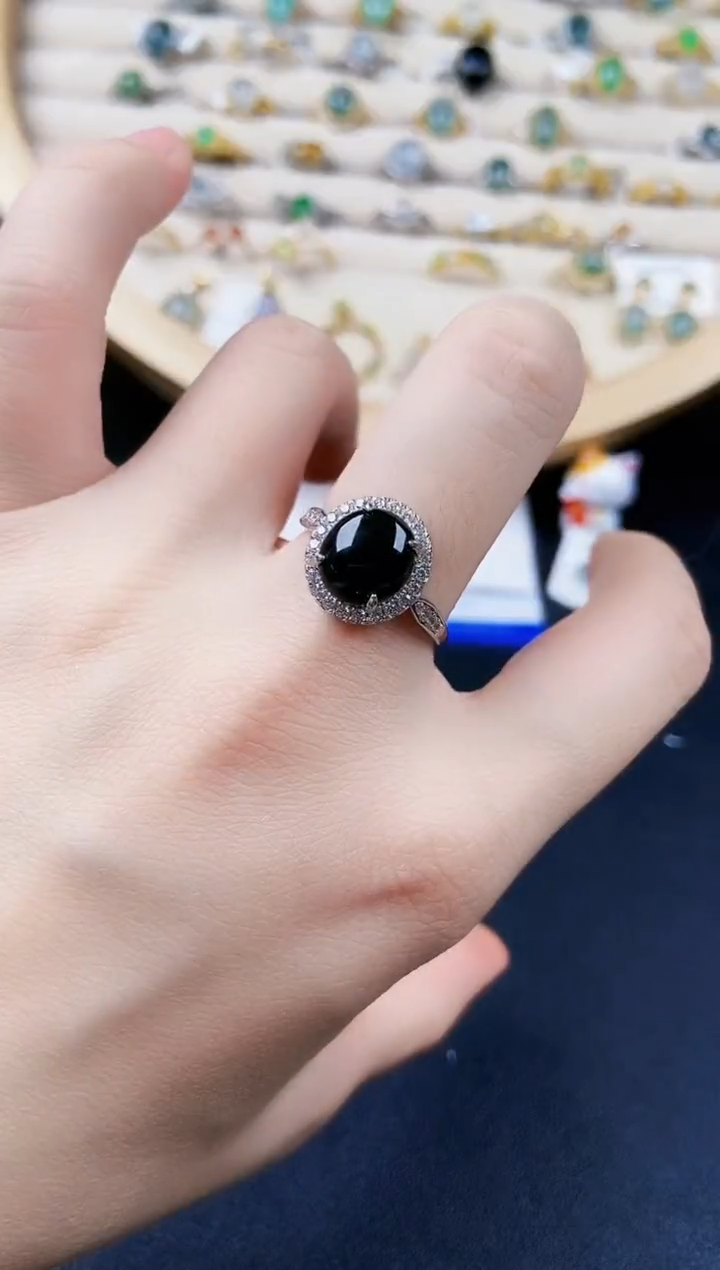 【闪购商品】翡翠银S925镶嵌戒指6546464