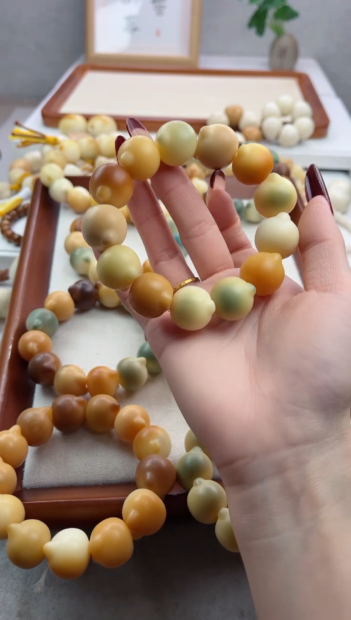 【闪购商品】菩提根/象牙果手串干磨猫猫头21mm手串V55