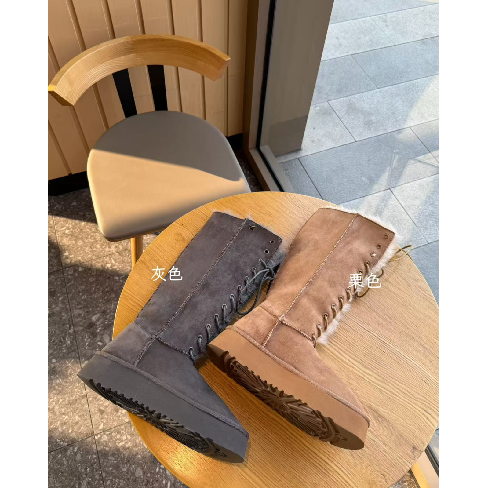 【媛媛の鞋店】667高帮羊毛雪地靴