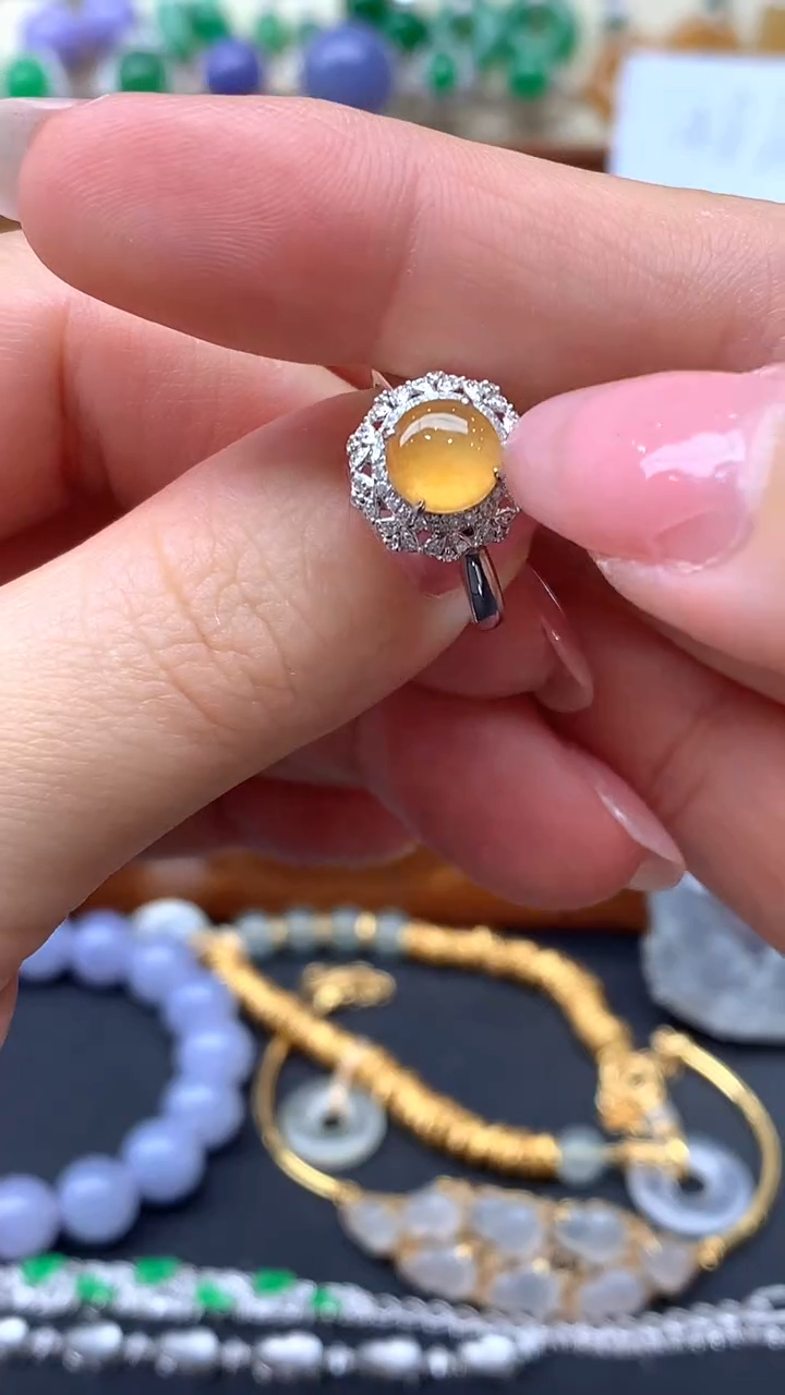 【闪购商品】翡翠戒指18K金镶嵌335-天然翡翠