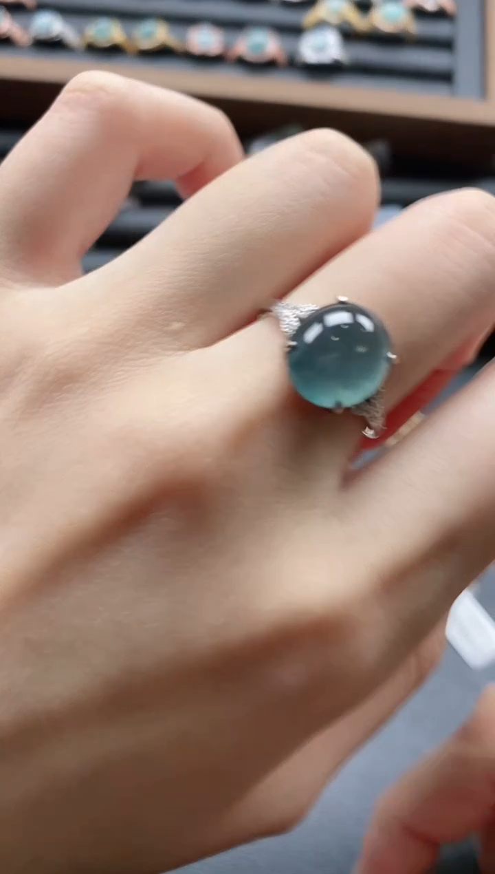 【闪购商品】翡翠戒指银S925镶嵌5111