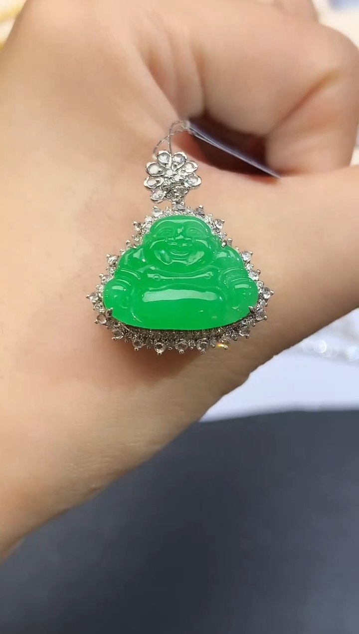 翡翠18K金镶嵌吊坠(不含链)吊坠(不含链)|15800