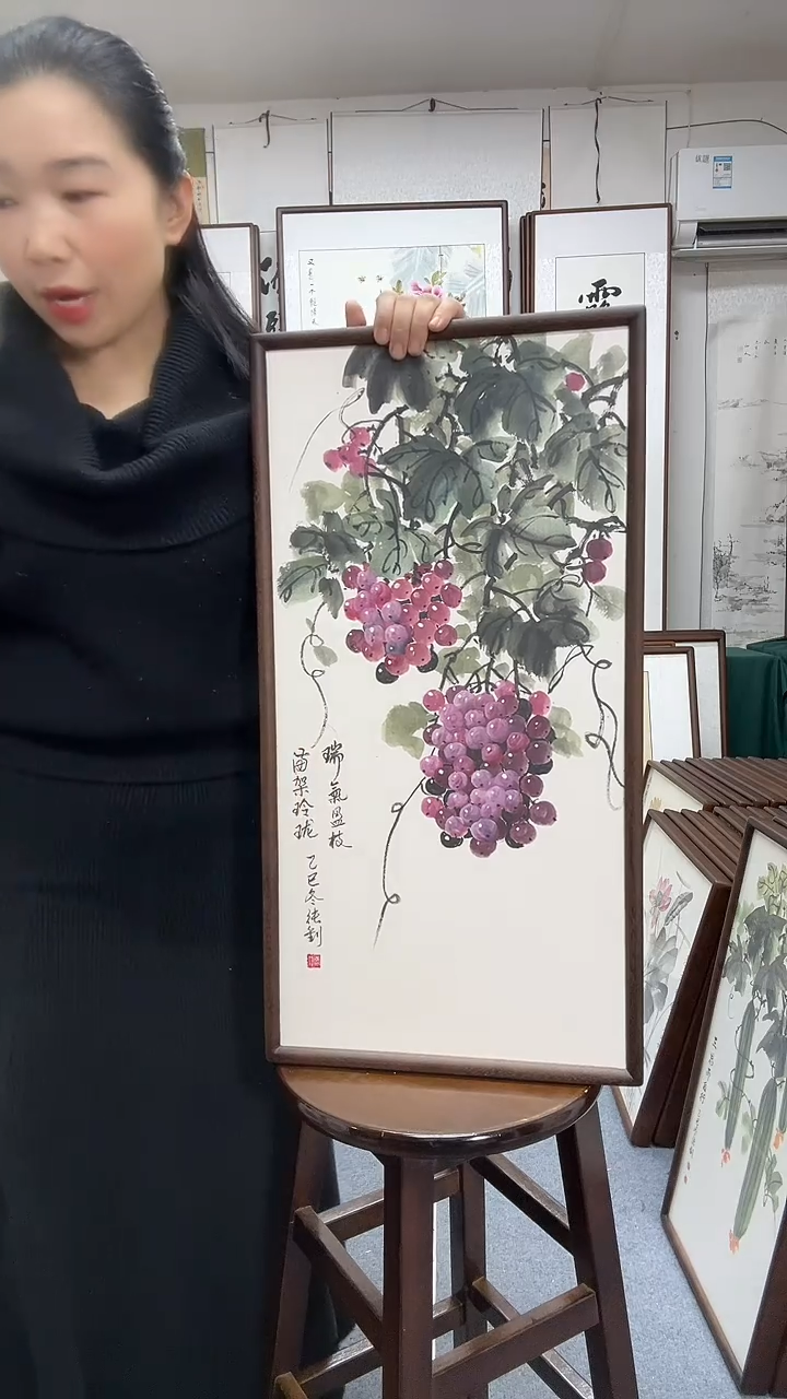 国画尺寸35*68实木画框京东包邮手绘