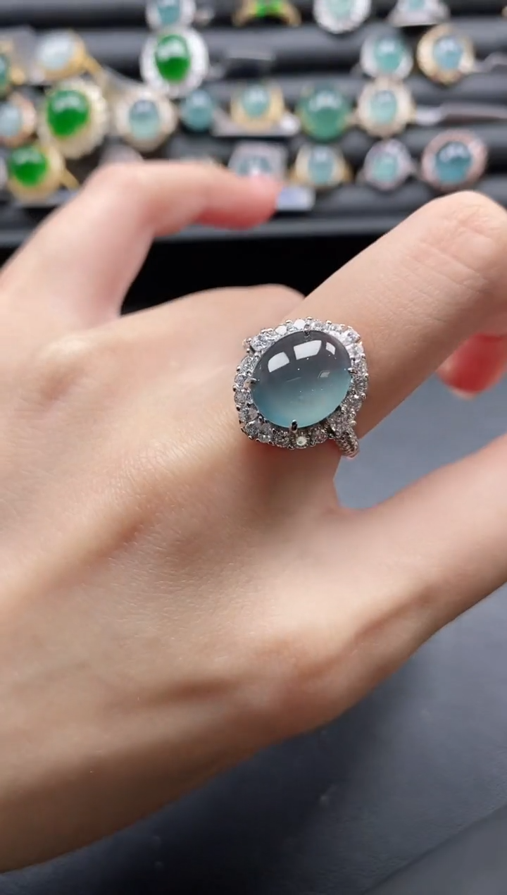 【闪购商品】翡翠戒指银S925镶嵌1111-