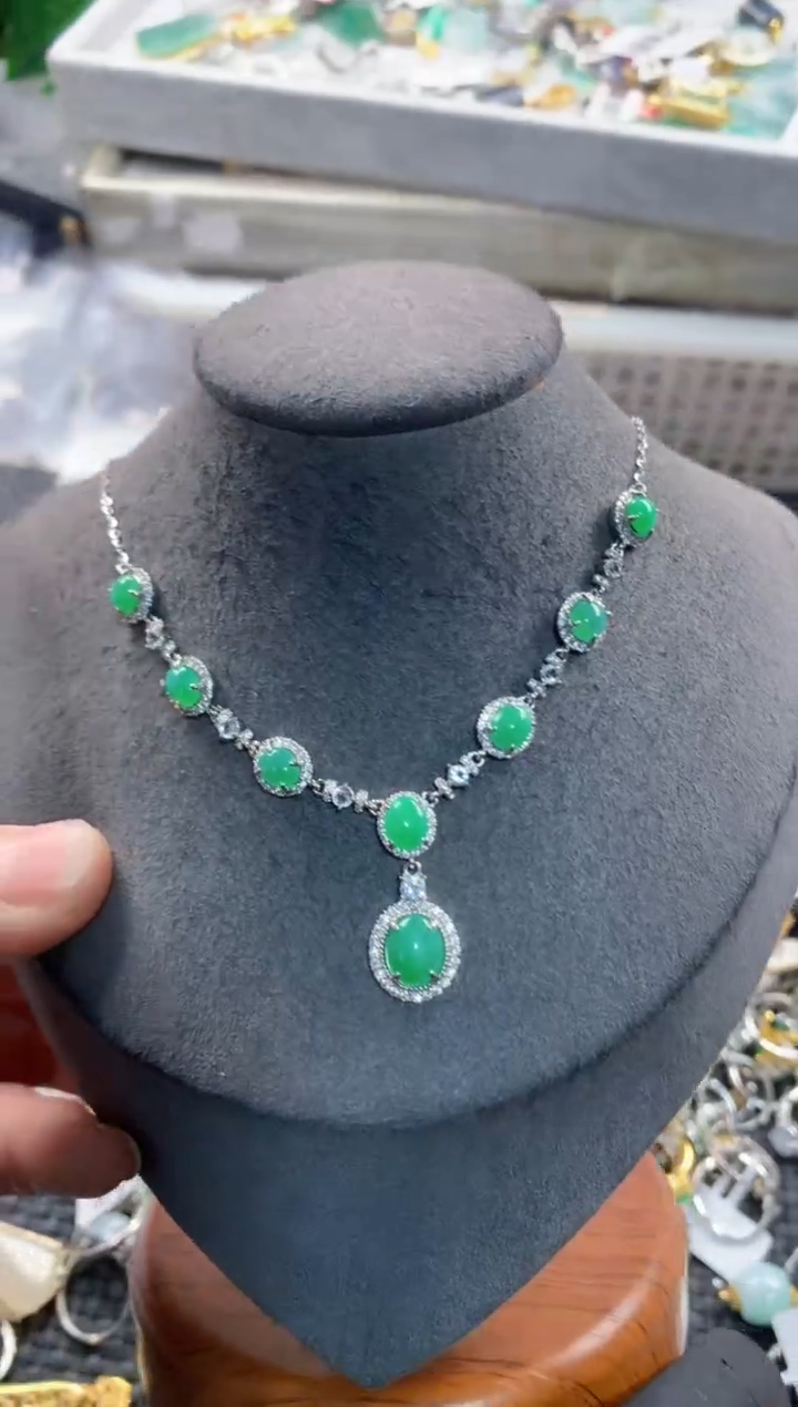 银S925镶嵌戒指翡翠999      1