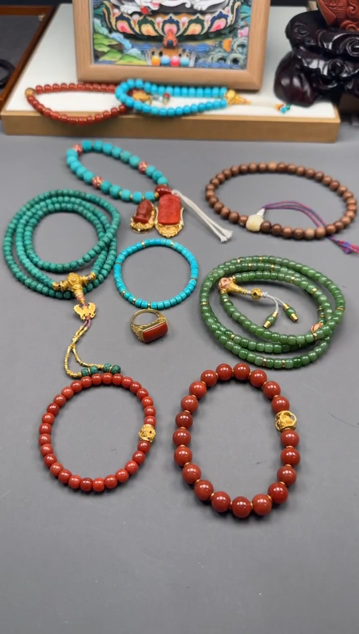 【闪购商品】南红玛瑙手串手串18K金镶嵌手串手串