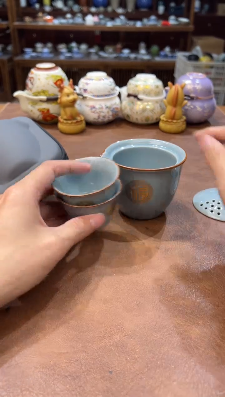 真的很便宜会开片的旅行茶具