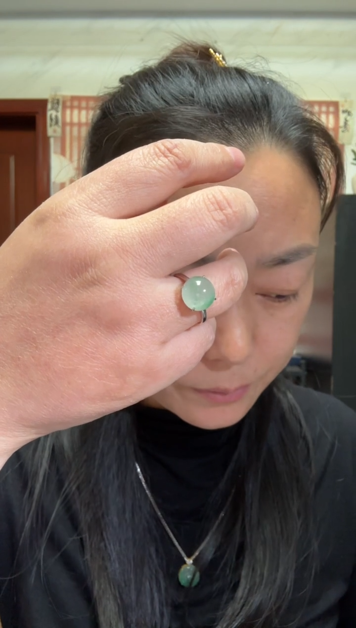 颈饰银S925镶嵌石英质玉（非洲翠）00002921