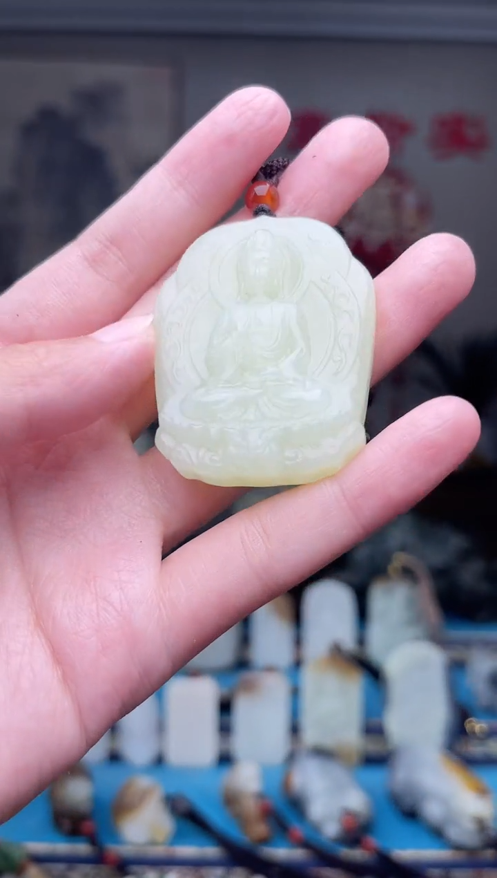 和田玉未镶嵌挂件1