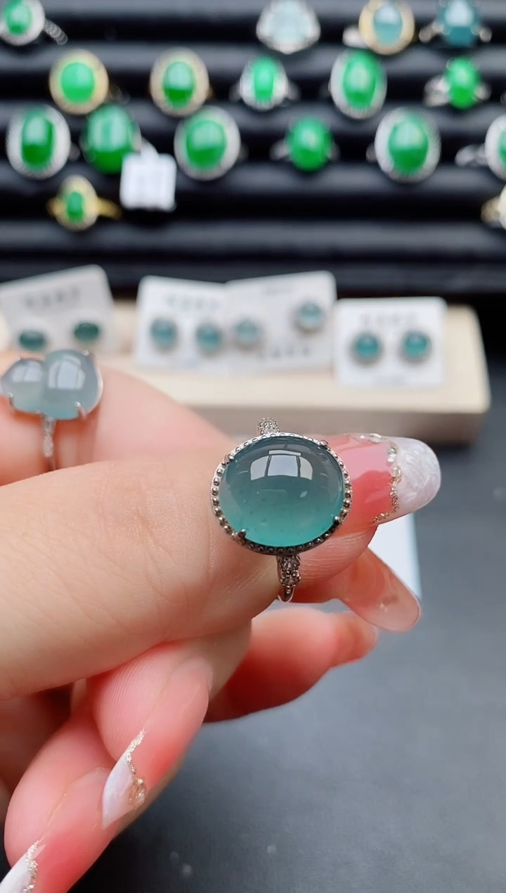 【闪购商品】翡翠戒指银S925镶嵌2312312