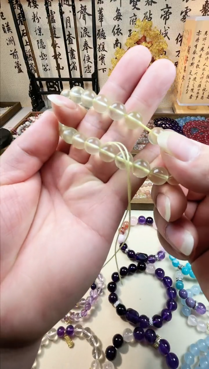 【闪购商品】硅化玉手链合金柠檬黄水晶手串，尺寸9mm+保真保天然