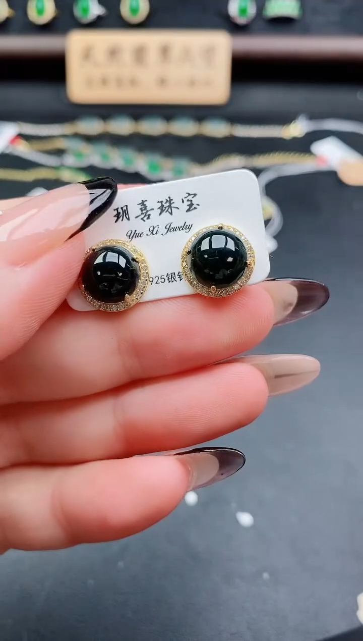 银S925镶嵌戒指翡翠1