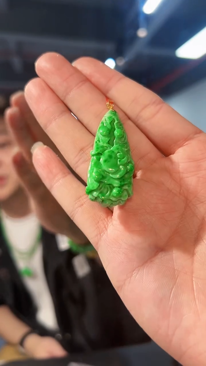 【闪购商品】翡翠颈饰18K金镶嵌缅料A货/支持复检/一件